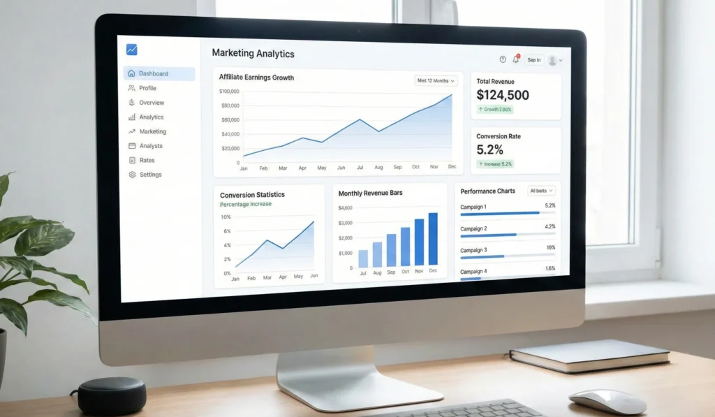 Affiliate marketing income growth chart